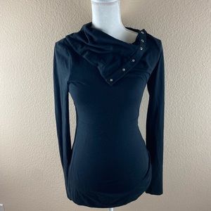 DVF Diane Von Furstenberg Black Turtle Neck Sz Small